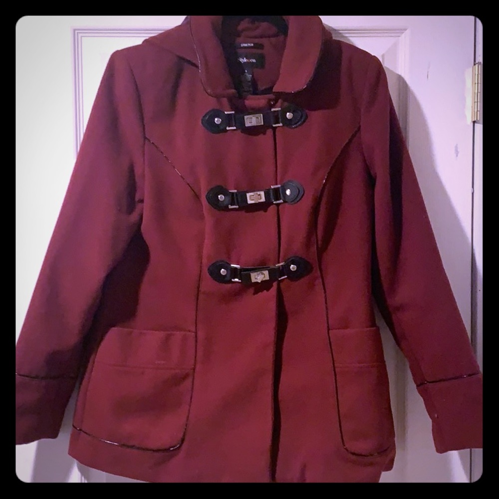 Women’s winter Pea Coat with removable hood